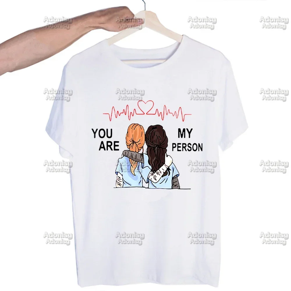 Greys Anatomy You're My Person 90s Nurse Doctor Harajuku Men Tees Shirt Tops Design Short-Sleeve Aesthetic Anime T Shirt