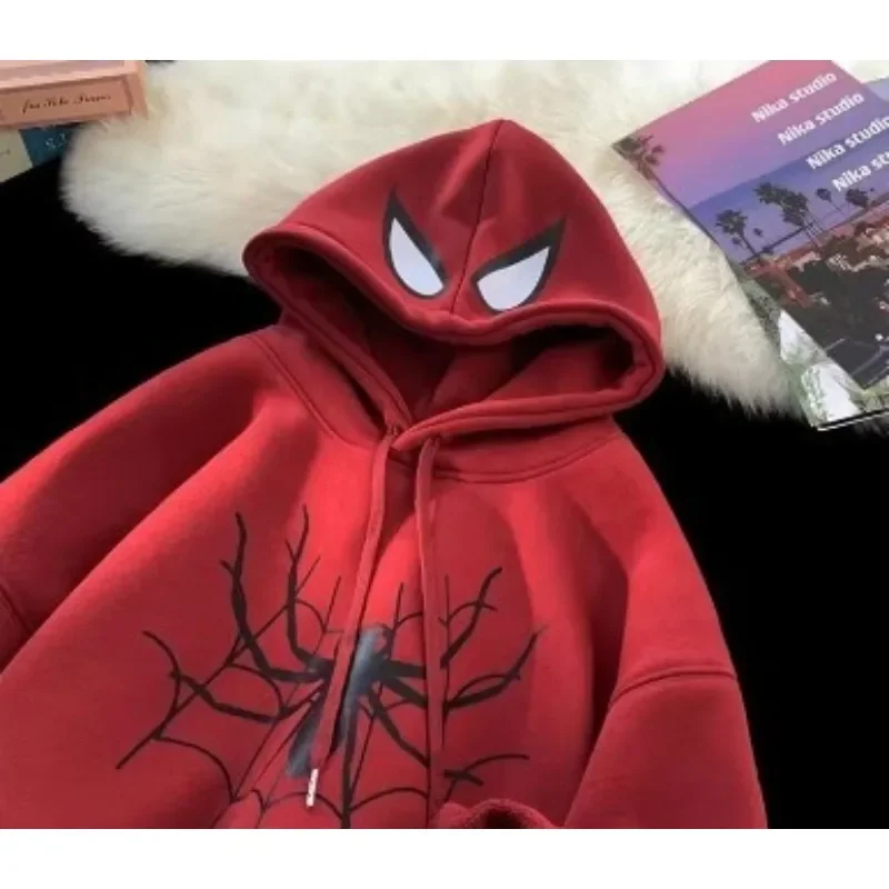 سترة بقلنسوة مطبوعة على الموضة للربيع والخريف، ملابس رياضية كاجوال عصرية للرجال والنساء، مناسبة للارتداء اليومي في Harajuku