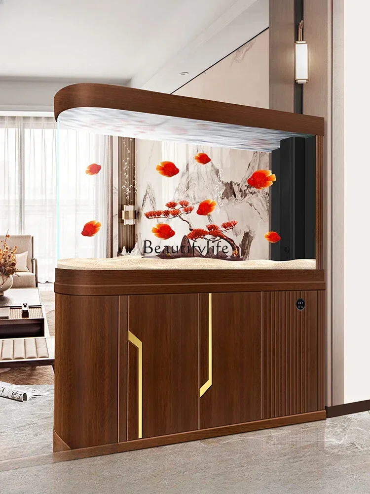 

LD332024 Light Luxury Fish Tank Living Room Large Home Partition Bottom Filter Fish Tank