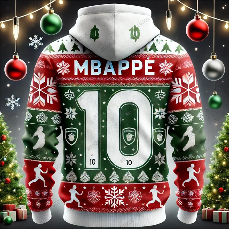 عيد الميلاد وصول جديد CHATGPT تصميم الرياضة طويلة الأكمام Mbappe 10 هوديس المتضخم جيرسي التدريب موحدة الاطفال/الكبار قمم #3