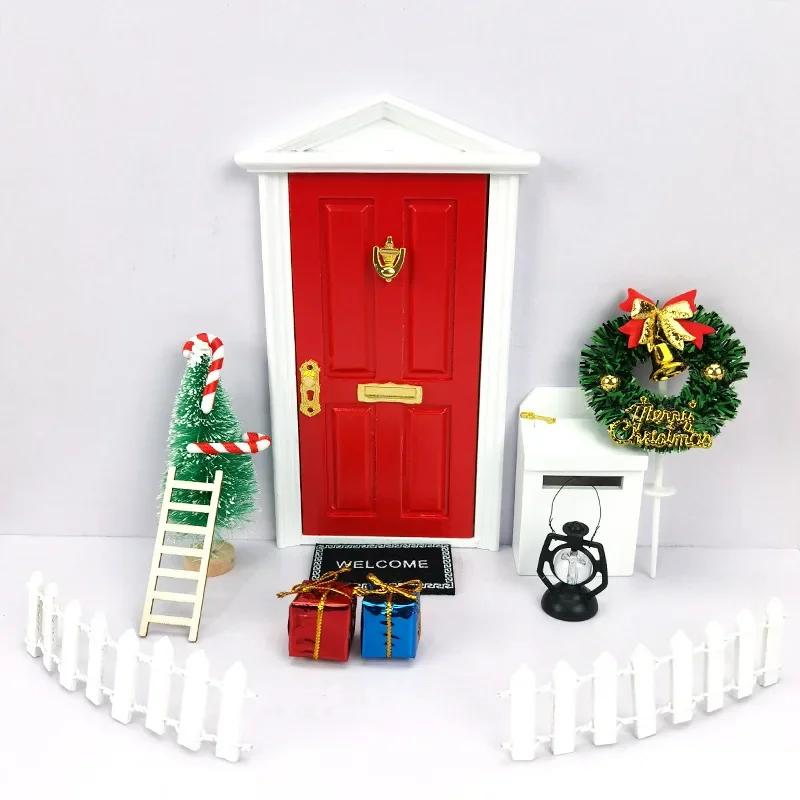 13 teile/satz Puppenhaus Mini Weihnachtsbaum Briefkasten Miniatur Artikel Leiter Puppenhaus Spielzeug Zubehör Ornamente Weihnachtsgeschenk