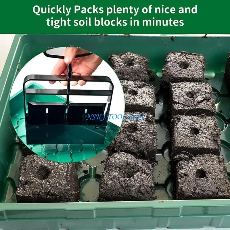 

L8RC Handheld Seedling Soil Block Maker Soil Blocker Soils Blocking Tool With Dibbers Garden Crocks Making Seedlings