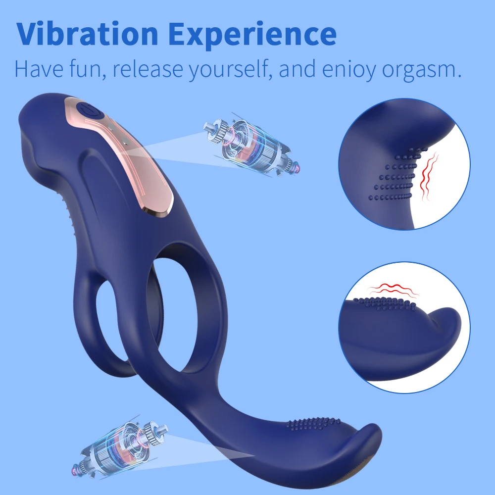 APP Controlled  Vibrating Cock Ring with 9 Vibration Modes Delay Ejaculation Erection Medical Silicone Sex Toy for Adult Couples