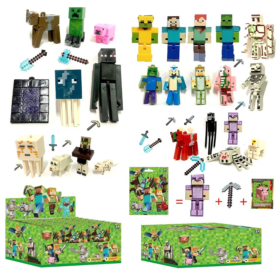 

Набор коллекционных мини-фигурок персонажей Minecraftes Pixel Blind Box 2026: Игровые фигурки, украшения, подарки-сюрпризы на День рождения и Рождество