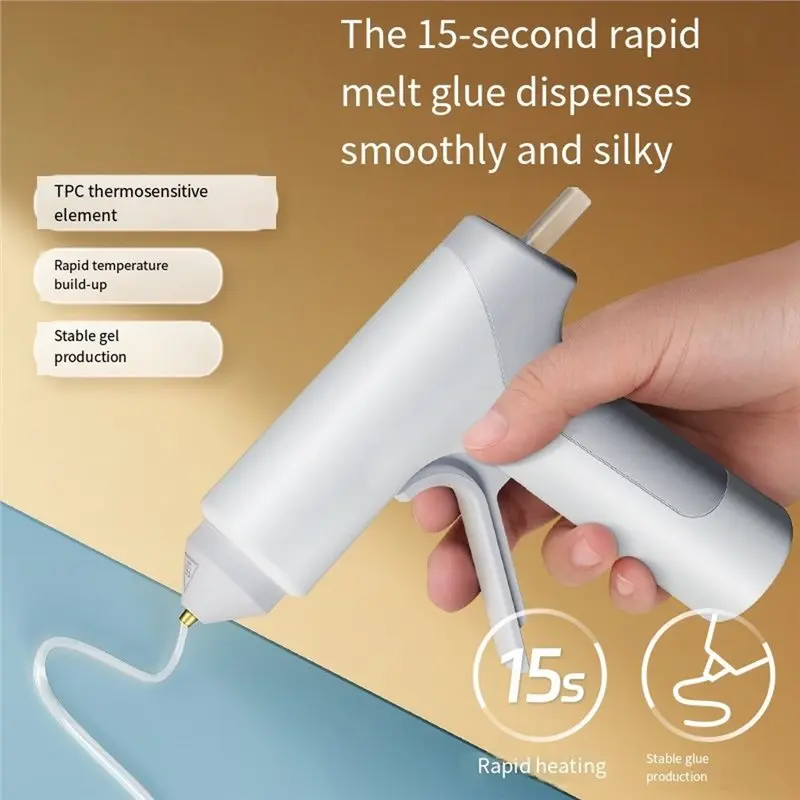 AT19-10W Wireless Hot Glue Gun USB Type-C 20 Glue Sticks 7Mm Auto Shutoff For School DIY Crafts Repairs B