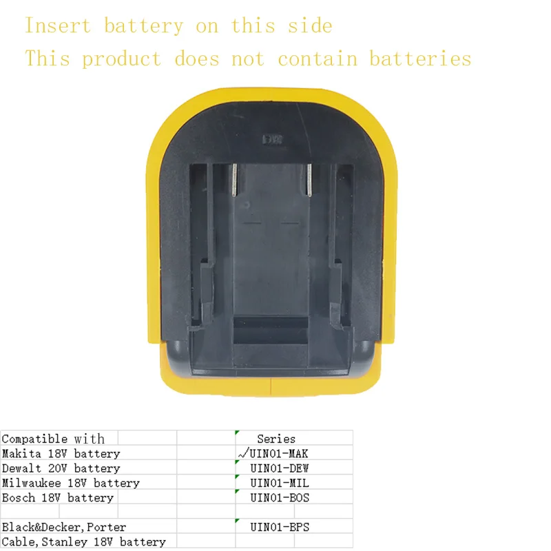 Imagem -04 - Fonte de Alimentação da Bateria com Led Dual Usb Port ac Soquete Saída Usb 5v 2.4a ac 100110v 1.5a para Dewalt para Milwaukee Bateria Uin01