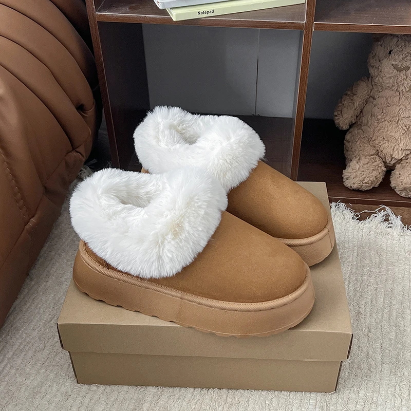 

2026 New Thick-Soled One-Piece Cotton Shoes for Women, Fleece-Lined, Extra Thick,Warm,Non-Slip, Cold-Resistant Casual Snow Boots