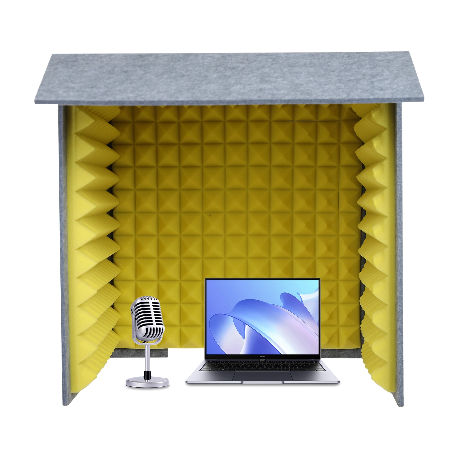 60 * 60 * 60 cm schalldichte Desktop-Abdeckung, tragbare Gesangsaufzeichnungskabine, schallabsorbierendes Gesangsschild, geeignet für Häuser, Spielzimmer