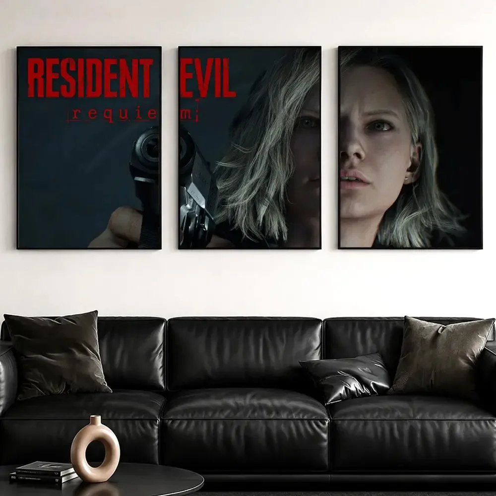 Game R-Resident Evil Requiem Painting Calligraphy Canvas Wall Art Print Set | Living Room Bedroom Aesthetics Decor Gift