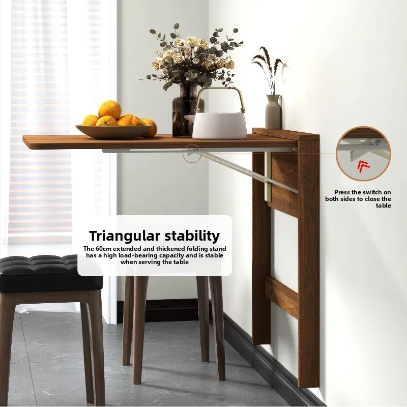 Wall Mount Folding Table Space Saving Office Desk Ultra Thin Hidden Vanity Table MultiFunctional Flip