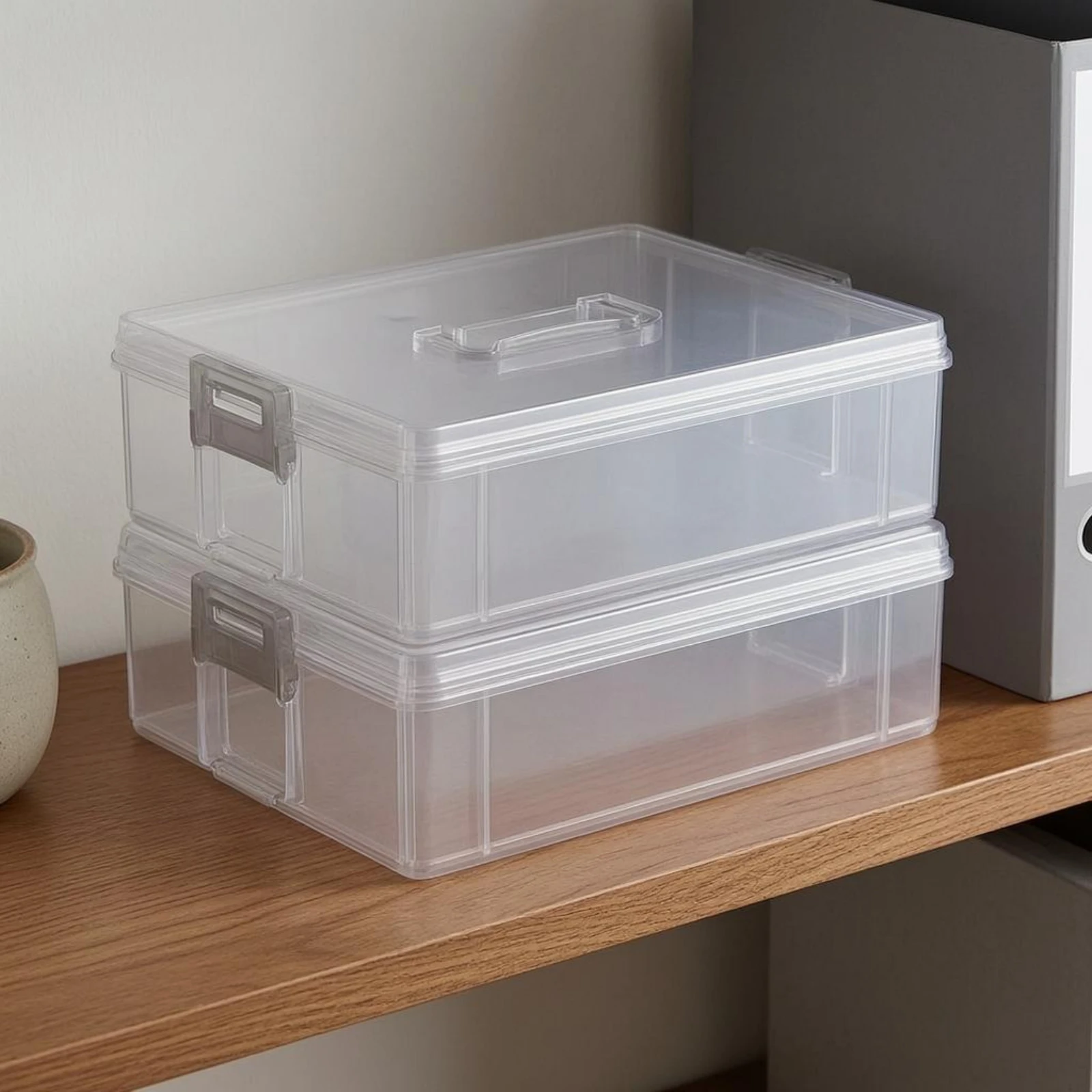 

Bead Storage Box Transparent Bead Organizer Box Clear Plastic Organizer Latch Closures Concealed Handle