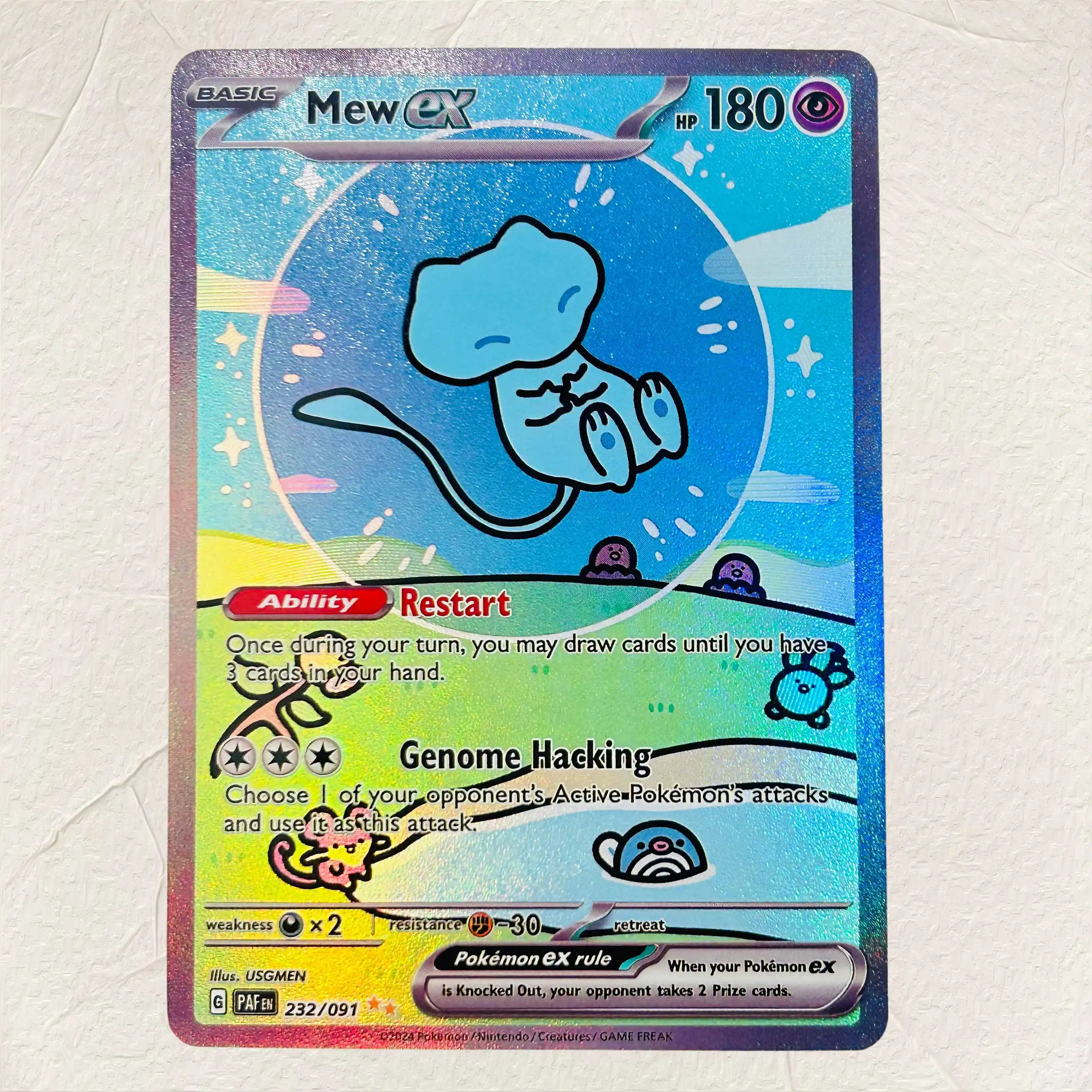 DIY Aerodactyl Clefairy Rayquaza Umbreon Mewtwo Gengar Mew Giratina 9Pcs Foil Texture Cards EN Premium Anime Collection Cards view 6
