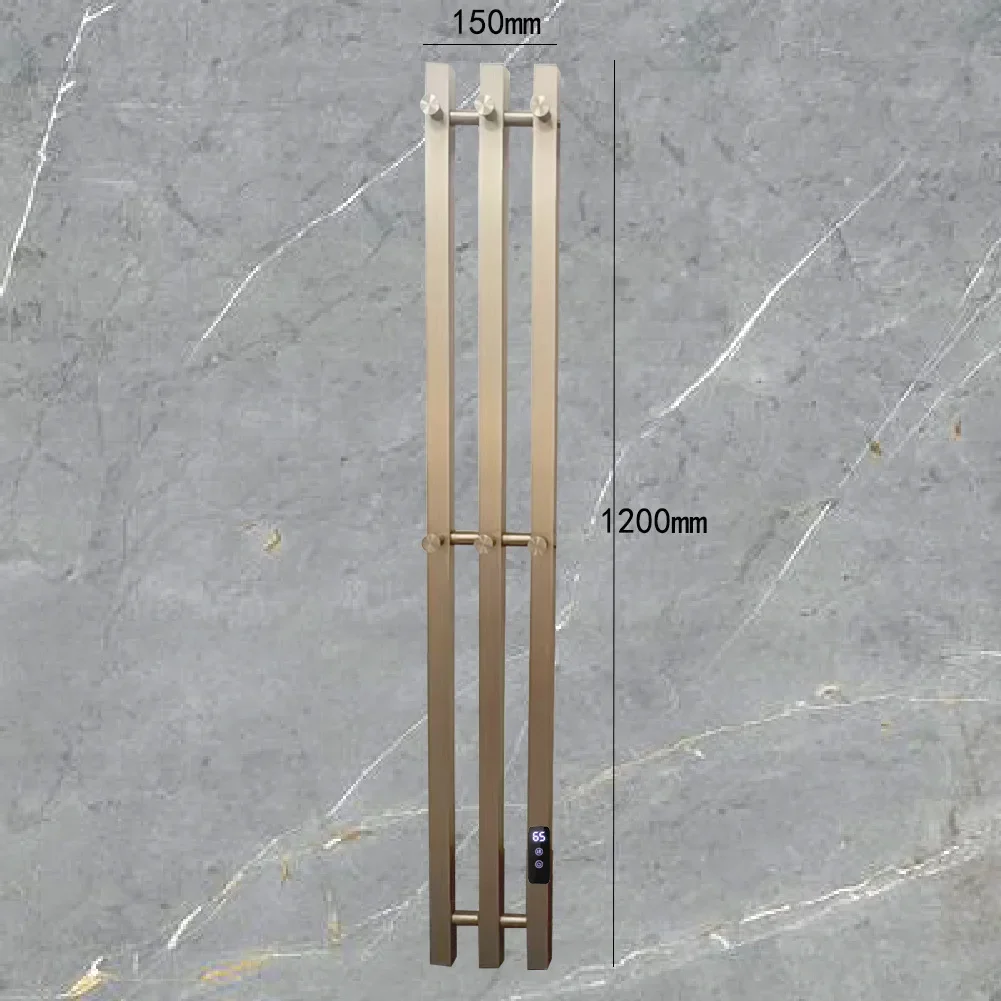 Electric towel rack stainless steel gold gun gray heating towel bar digital display timing constant temperature hook bathroom dr