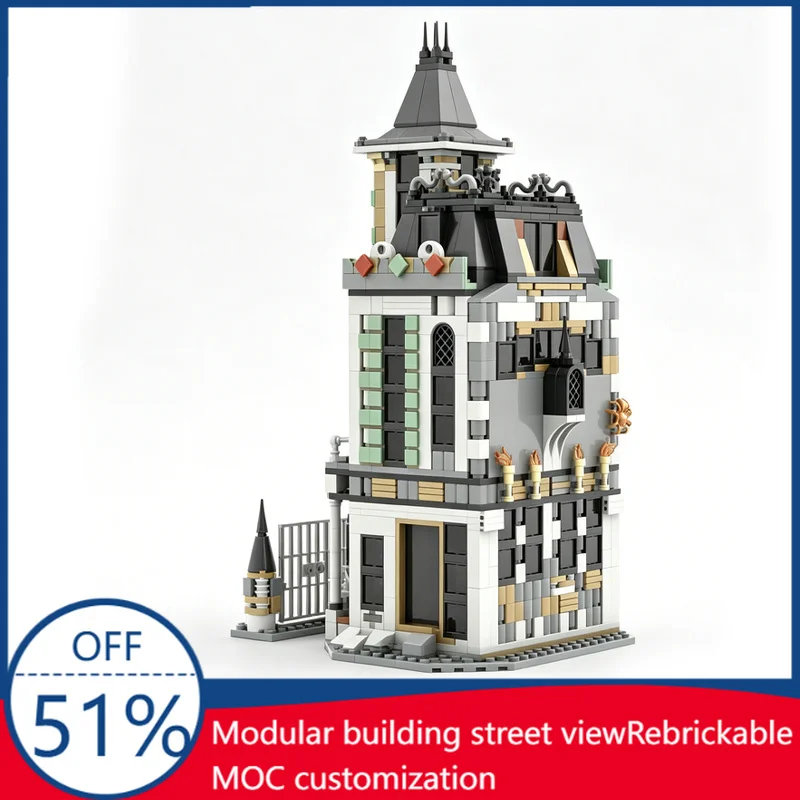 1252Pcs Haunted Mansion Alternate Build Of Malfoy Manor 76453 Custom Building Blocks Spooky Scene Model Educational Assembly Toy