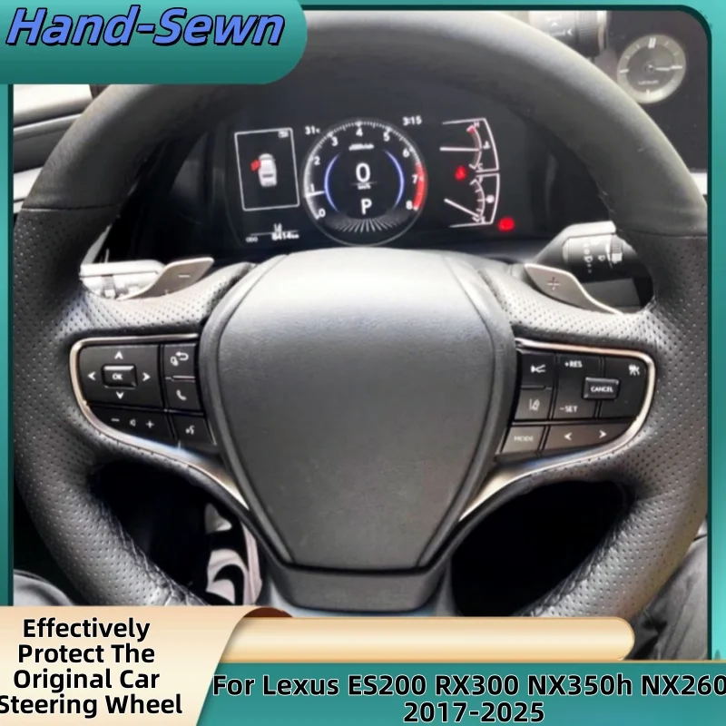 

Чехол на руль автомобиля, сшитый вручную из натуральной кожи для Lexus ES200 RX300 NX350h NX260 2017-2025, аксессуары для салона автомобиля