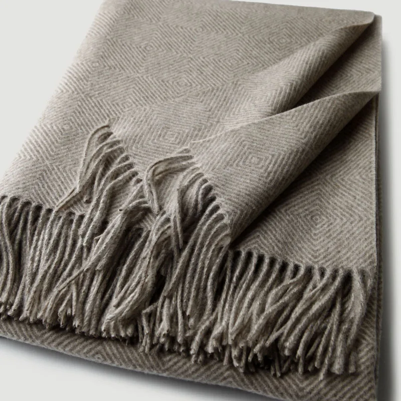Luxury Multi-Functional Spiral Pattern Lamb Wool Fringe Blanket High-Quality Soft Home Sofa Travel Use Warm Throw Blanket