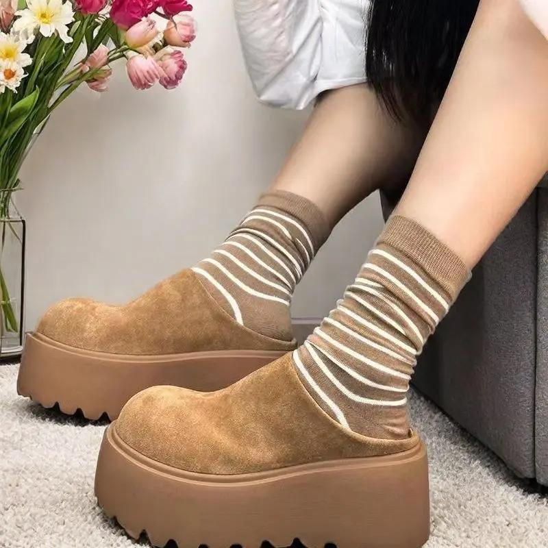 Winter Fluffy Slippers Women New House Home Fur Slippers for Women Flat Platform Cozy Fuzzy Indoor Shoes Korean Slides