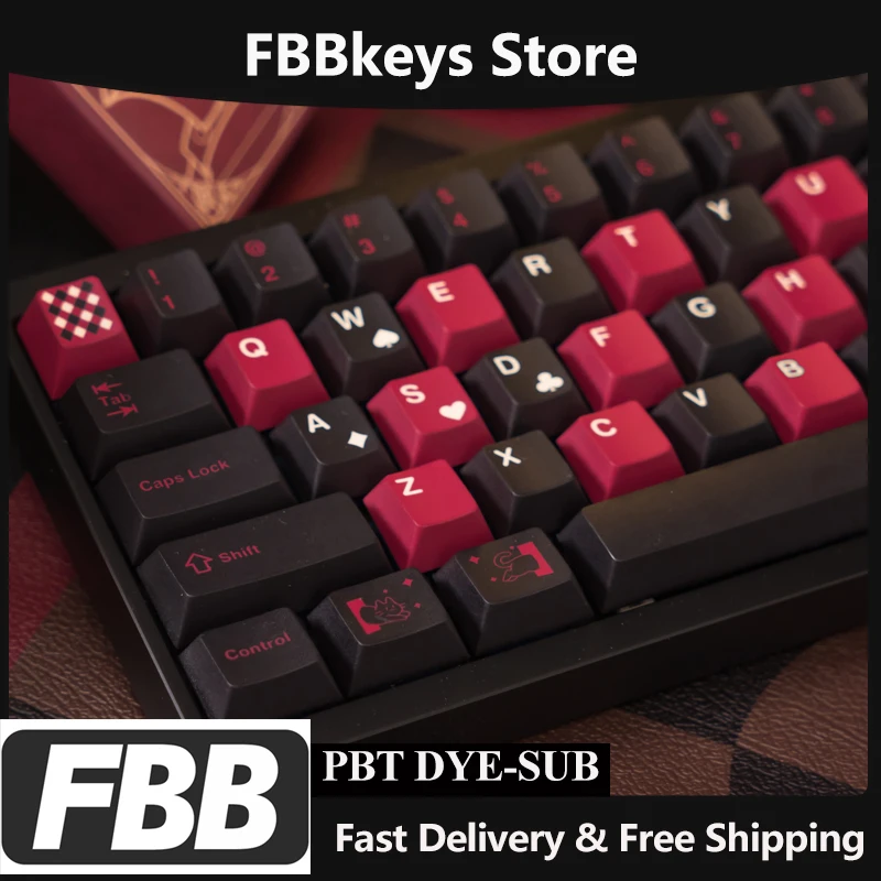 

FBB Keycaps Magic Profile PBT Cross Axis Mechanical Keyboard Keycap Personalized DIY Accessory For Gaming Office 1.7mm Thickness