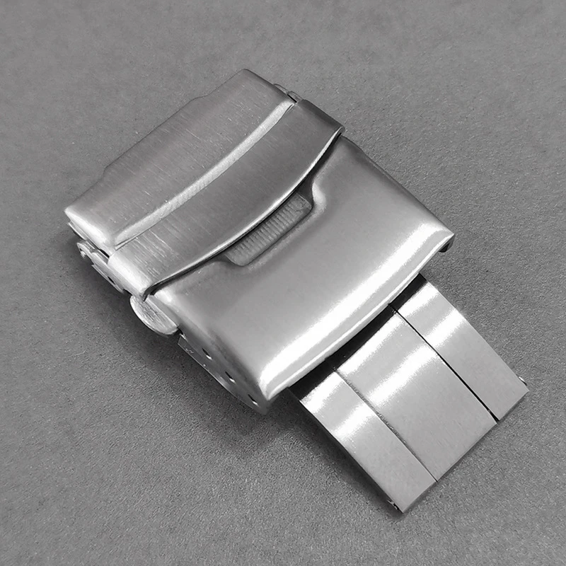 High Quality 304L Stainless Steel Clasp for Rolex Solid Thickened Double Press Folding Buckle for Seiko Metal Bracelet Button