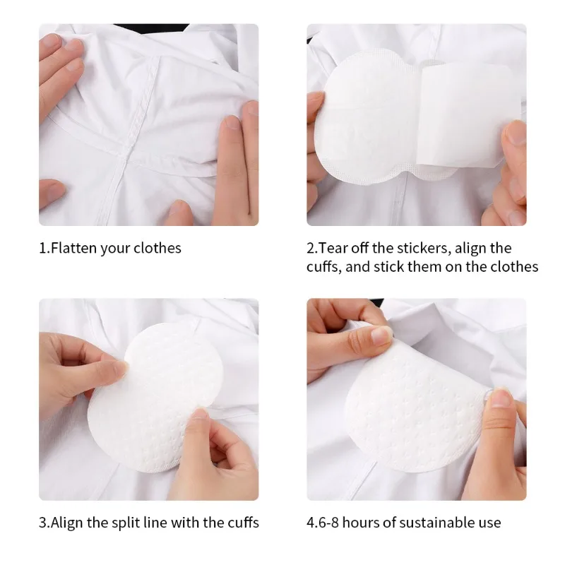 Almohadillas blancas para axilas de verano para hombres y mujeres, parche Invisible transpirable que absorbe el sudor, almohadillas portátiles de algodón para el sudor, accesorios de moda