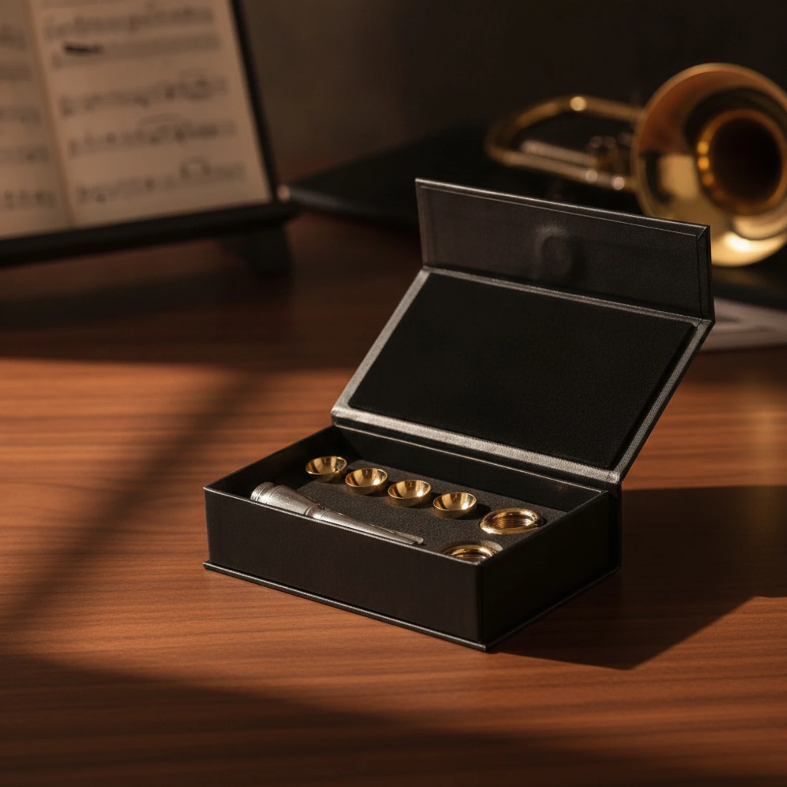 Trumpet Mouthpiece Kit Smooth Trumpet Mouthpiece Set Brass Instrument Long-Lasting Shiny for Players, Performance, Practice