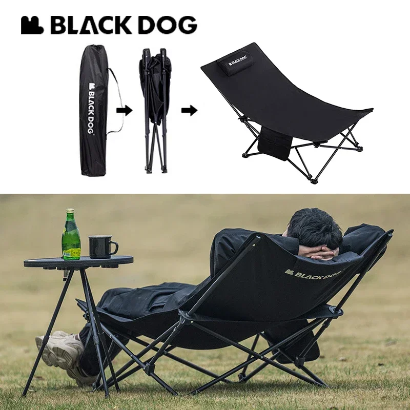 Naturehike BLACKDOG Klappbarer Liegestuhl, Liegestuhl, Camping, Outdoor, Strand, Büro, Nickerchen,