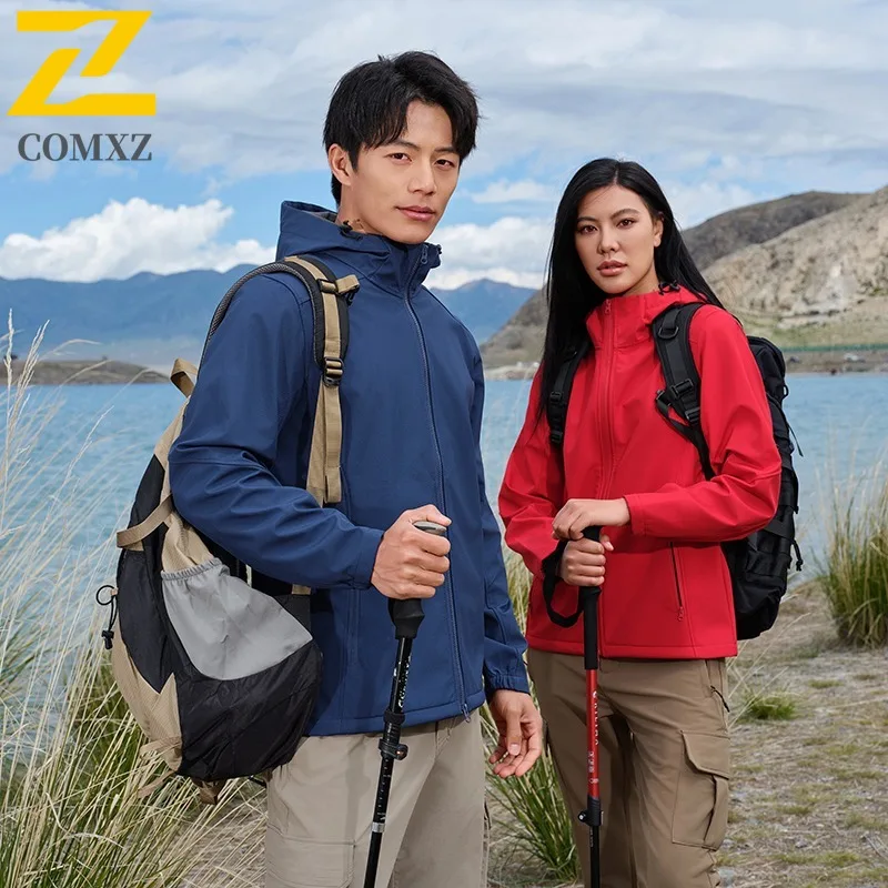 سترة COMXZ Urban للرجال بغطاء للرأس للتخييم في الهواء الطلق معطف متين وبسيط وفضفاض وخفيف الوزن للخريف معطف جديد للدراجات النارية #5