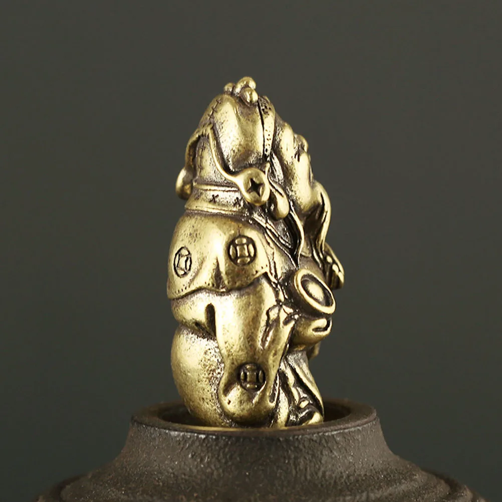 

Brass God of Wealth Statue Desktop Decor Small Bronze Ware Adorn Non Fading Crafts Decor Delicate Details Exquisite