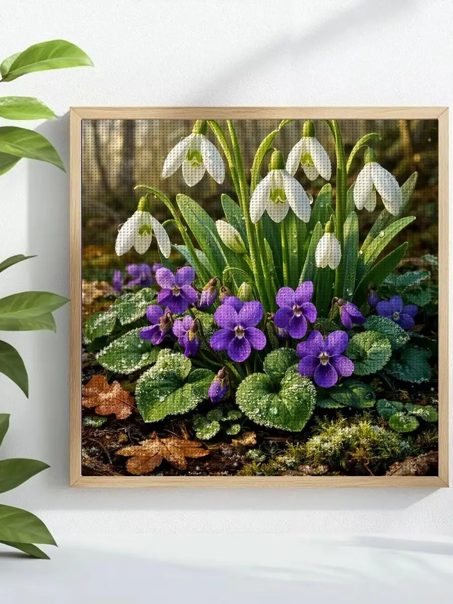 1 Stück 30x30 cm/11,8 Zoll Herbsttag Gestempeltes Kreuzstich-Set DIY-Kit 11/14/16CT DIY-Stickset DIY-Kreuzstich-Set – Detail 1
