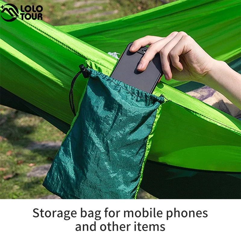 Hammock Portátil Grande com 2 Strap Tree, Camping Swing, Nylon Parachute, Mochila, Viagem, Praia, 320x200cm, 2-3 Pessoas