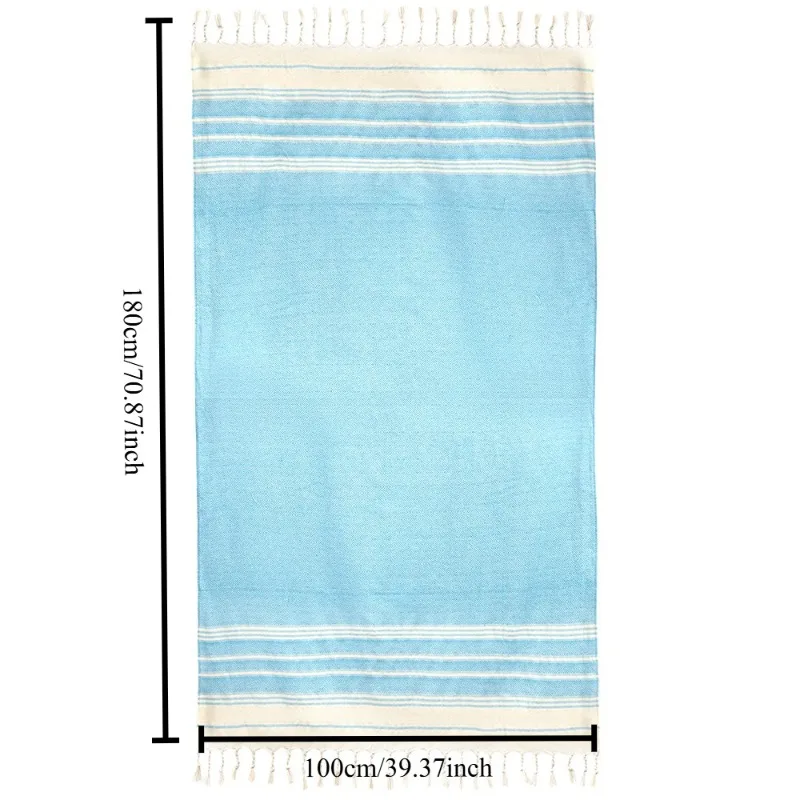 Turkish Diamond Fringe Cotton Beach Towel Thick Diamond Pattern Sauna Bath Towel Ultra Soft Pure Cotton