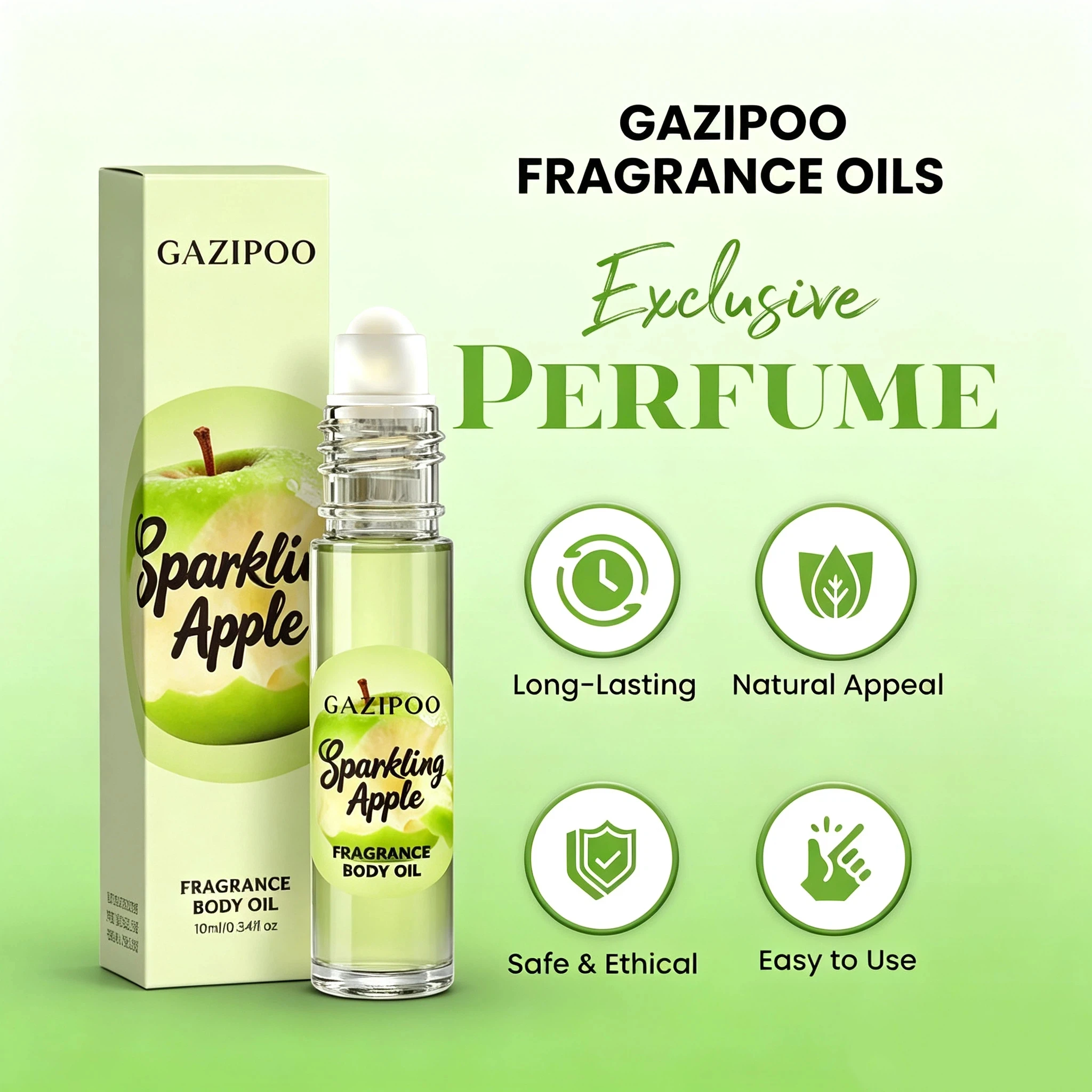 10ml Sparkling Apple Pheromone Oil - Crisp Fruity Subtle Perfume Oil, Original Eau de Toilette  Traveling or Dating Bathroom Use