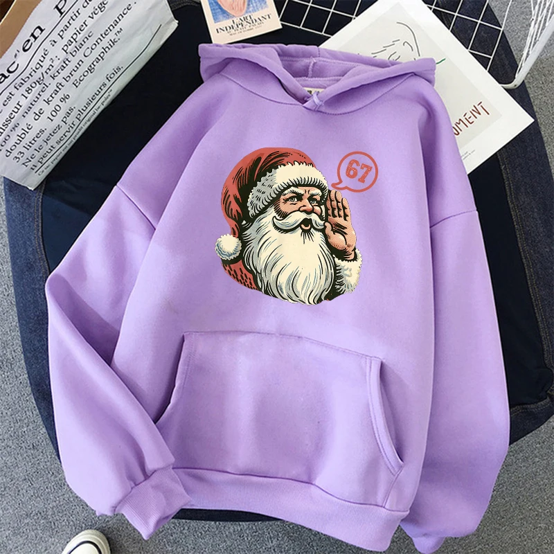 Noël Santa Say 67 Six sept imprimer sweats à capuche automne hiver femmes vêtements à capuche graphique sweats mode à capuche