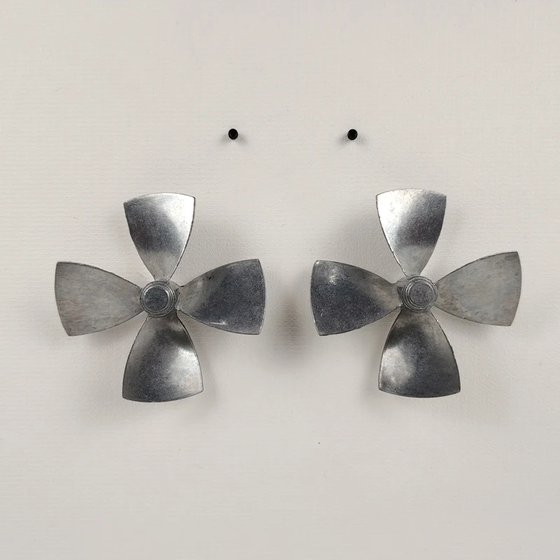 1Pair Hole dia 4mm Four-blade Flat-angle Propeller for Model Ships Diameter 50/55/60mm Miniature Propellers Marine Accessories