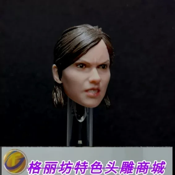 1/6 Expression Facial Angry Black Hair Female Head Sculpt For 12'' PH Body Toys Action Figure Body Dolls