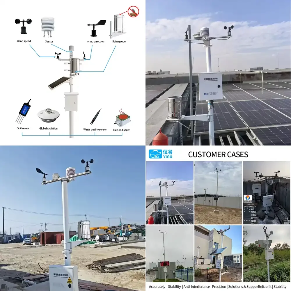 High Accuracy Rainfall Temp Humidity Wind Speed Direction Solar Radiation Sensor IoT RS485 Output Logger Remote Weather