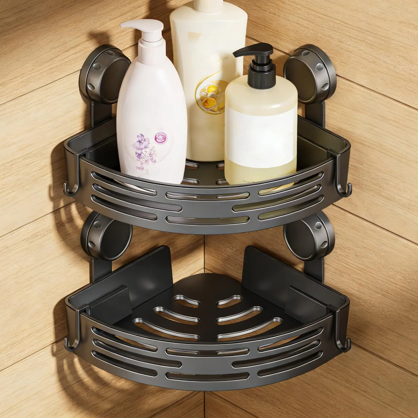 

Органайзер для ванной комнаты на присосках, треугольный, без сверления, настенная полка для балкона, угловая полка для туалета