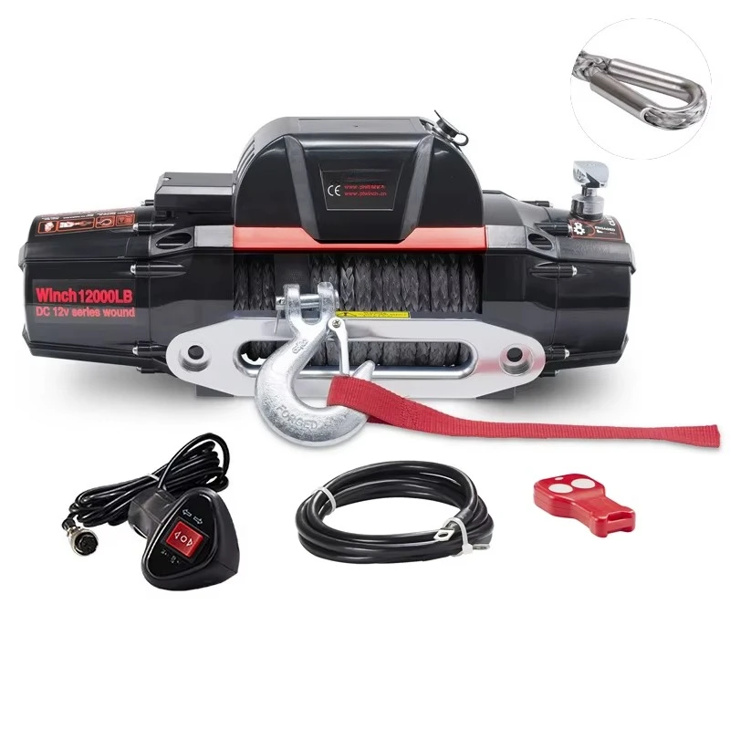 Winch 12000lbs with Synthetic Rope High Quality 4*4 Car Electric