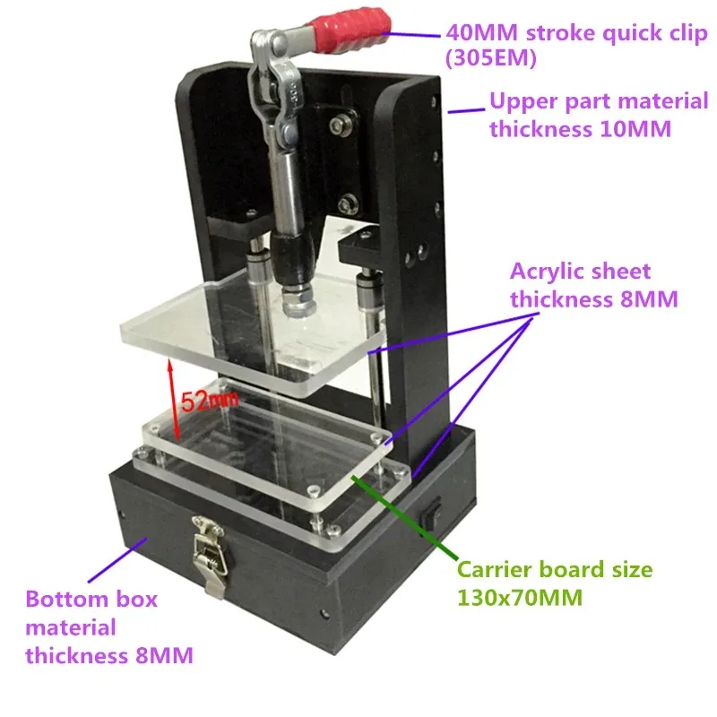 PCB Testing Jig PCBA Tester Embryo Frame Universal Test Frame Test Stand Circuit Board Detection Bracket Fixture 130x70MM