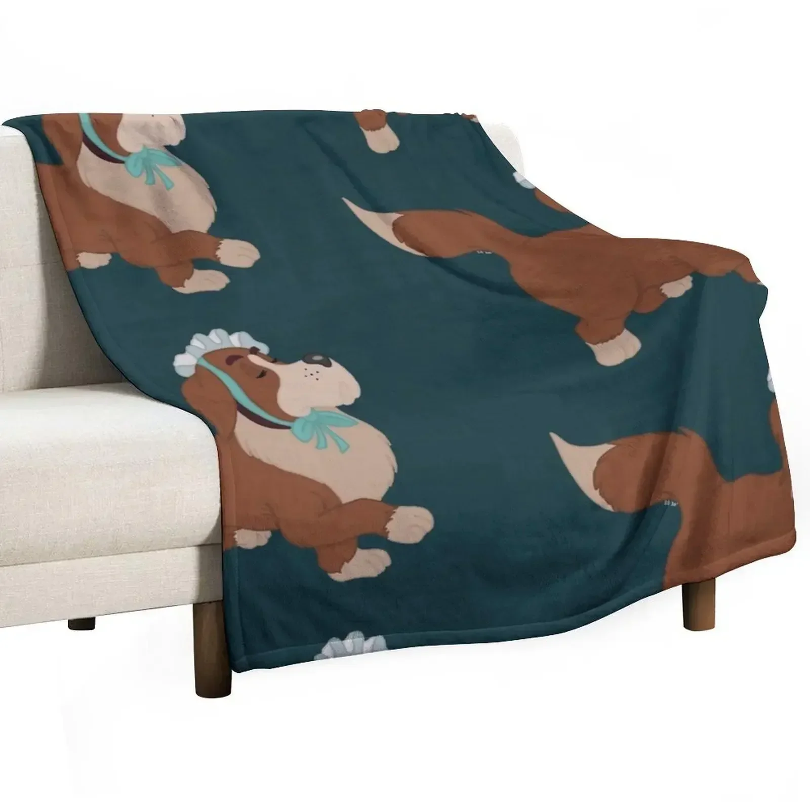 Nana Sideview Teal Background Throw Blanket Softest Fashion Sofas Camping Furry Furrys Sleeping Bag Blankets