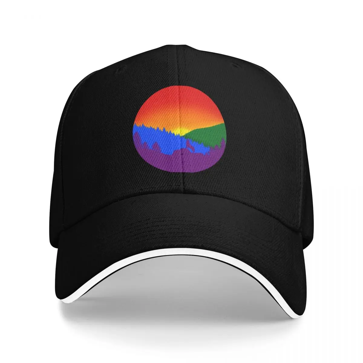 

Subtle Gay Pride Flag Landscape Baseball Cap custom caps Luxury Brand Women's Golf Clothing Men's