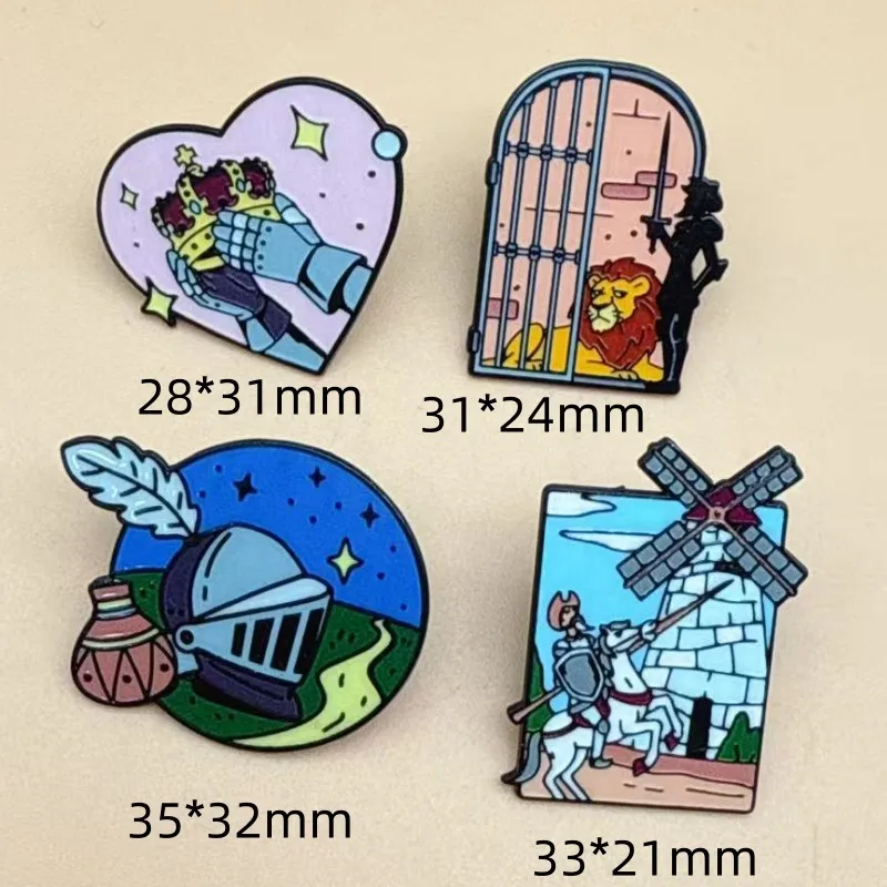 4pcs Anime Enamel Pin Fairy Tales Brooch Pines Lapel Pins Badge on Backpack Costume Accessories Cartoon Jewelry Girls Gift