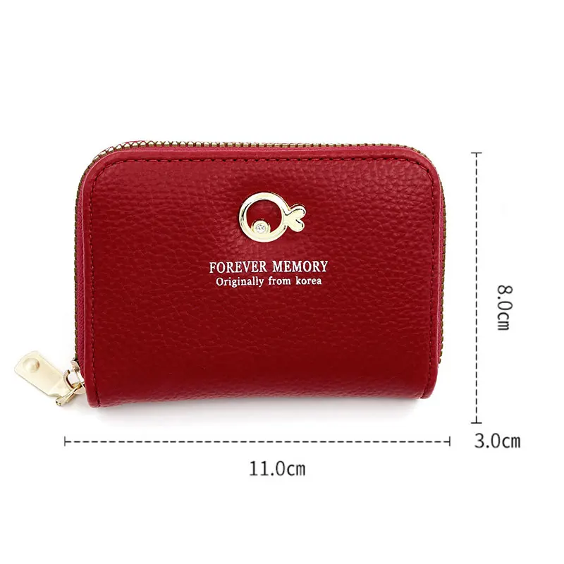 New Short Women Card Bag portafogli nome gratuito incisione porta carte di credito con cerniera borsa femminile portamonete portafoglio da donna clip per carte d'organo