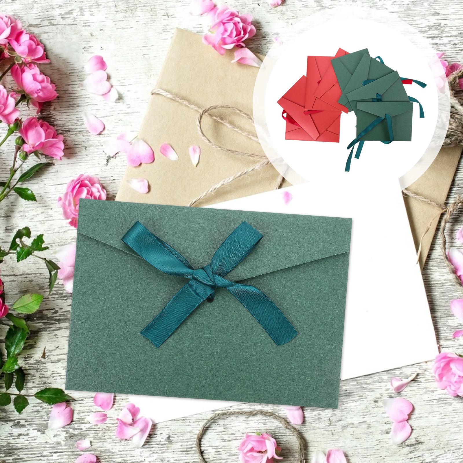 

8pcs Vintage Bowknot Paper Portable Thickened Envelopes For Greeting Cards Coin Storage Decorative Letter Envelopes High Grade
