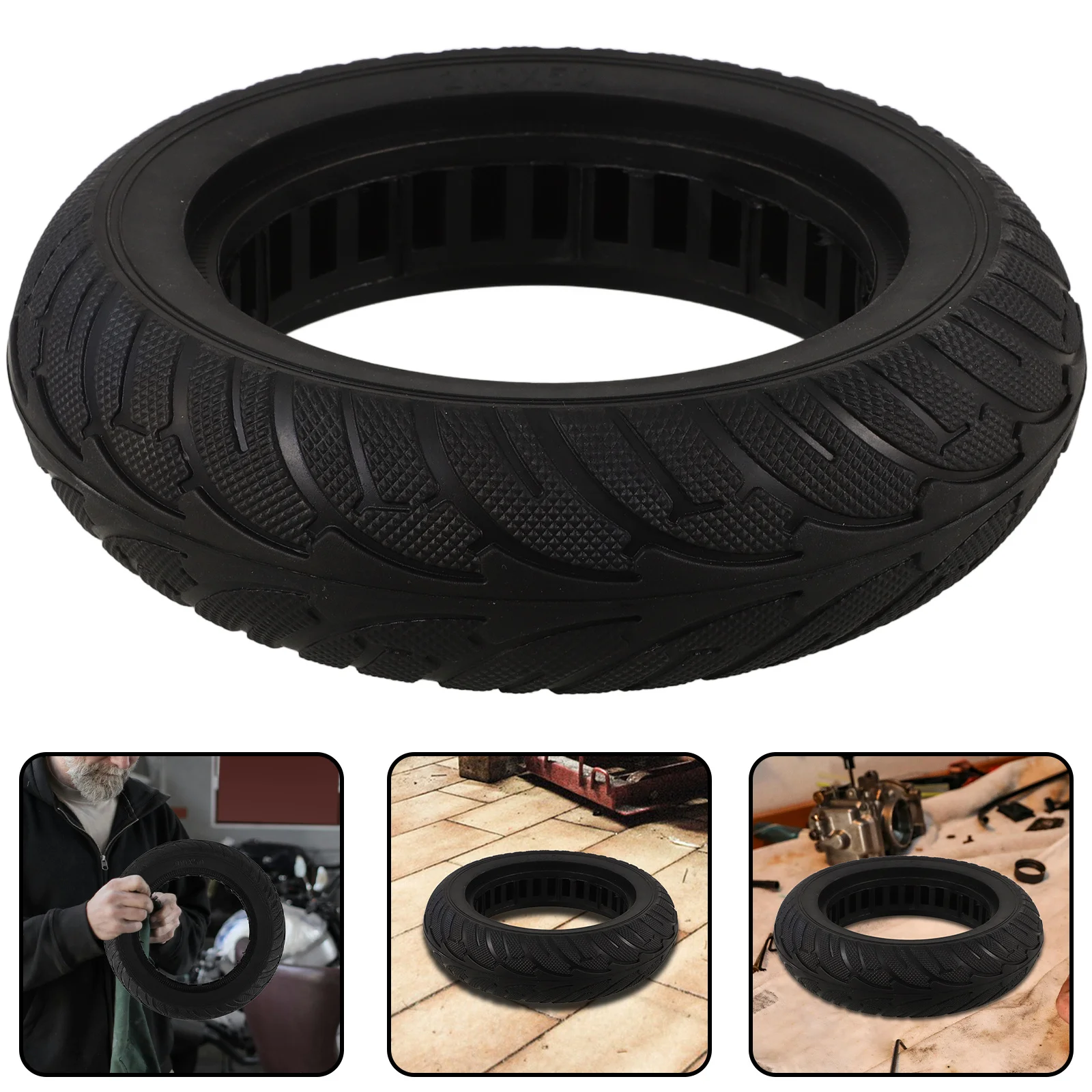 

Honeycomb Tire Electric Scooter Wheel Inflatable Solid Durable Anti Slip Wear Resistant Replacement Easy Install Long Lasting