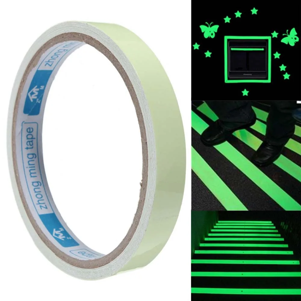 Luminescent Glow Warning Tape Glow Dark Fishing Rod Bandage DIY Tape Fishing Rod Sticker Luminous Sticker Self-adhesive Tape