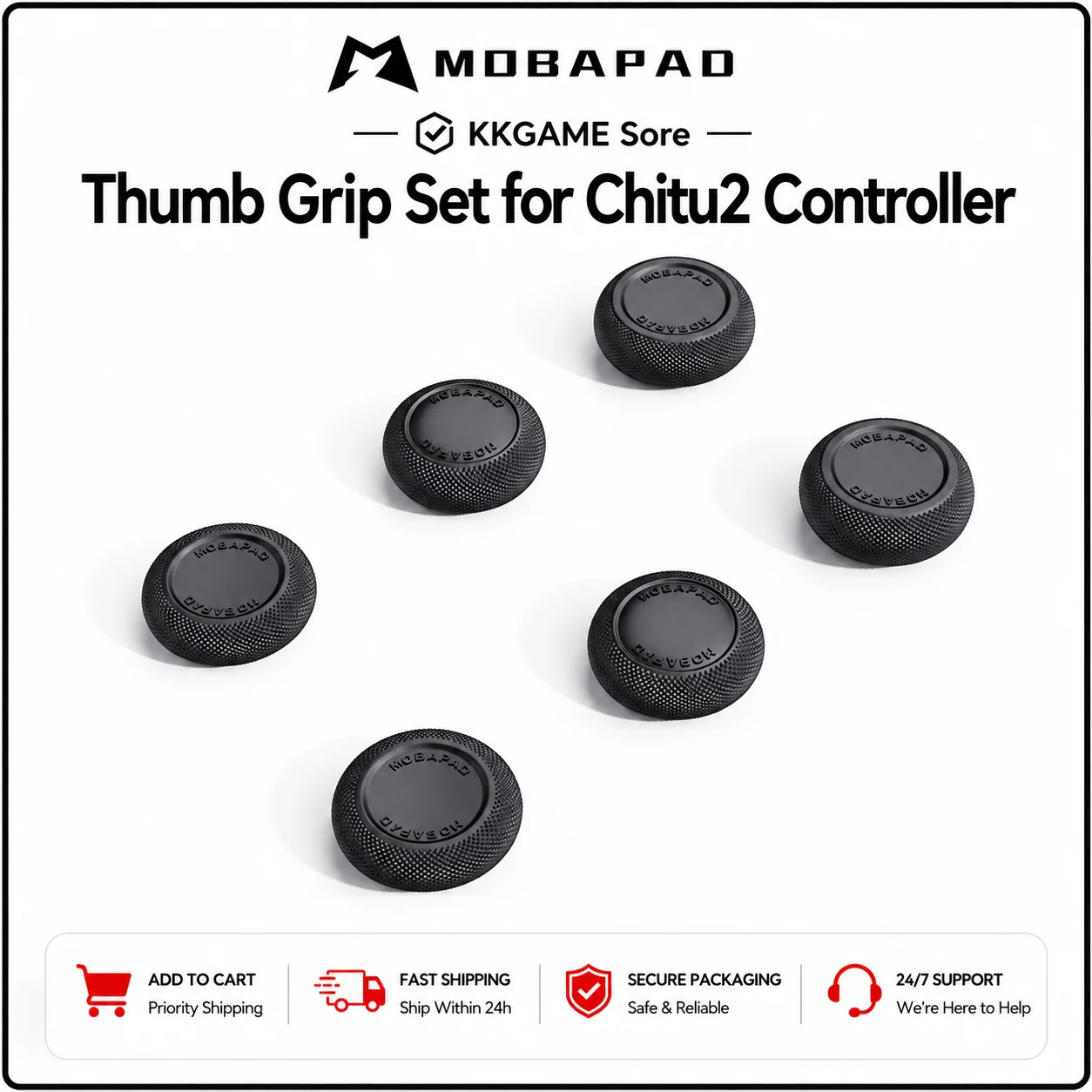 MOBAPAD 6‑in‑1 Thumb Grip Kit Joystick Cap Replacement Game Accessories for MOBAPAD CHITU 2 HUBEN 2 N1 Controller