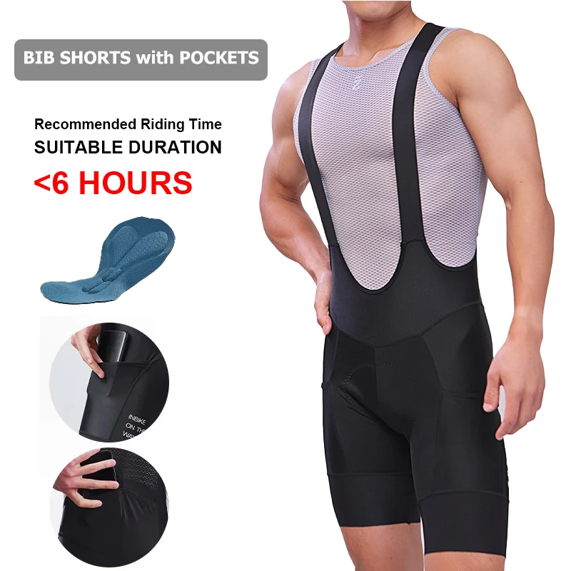 INBIKE Herren MTB Radfahren Trägerhose Fahrrad Reithose Mann Professionelle Fahrradshorts für Männer Rennrad Mountainbike Kleidung