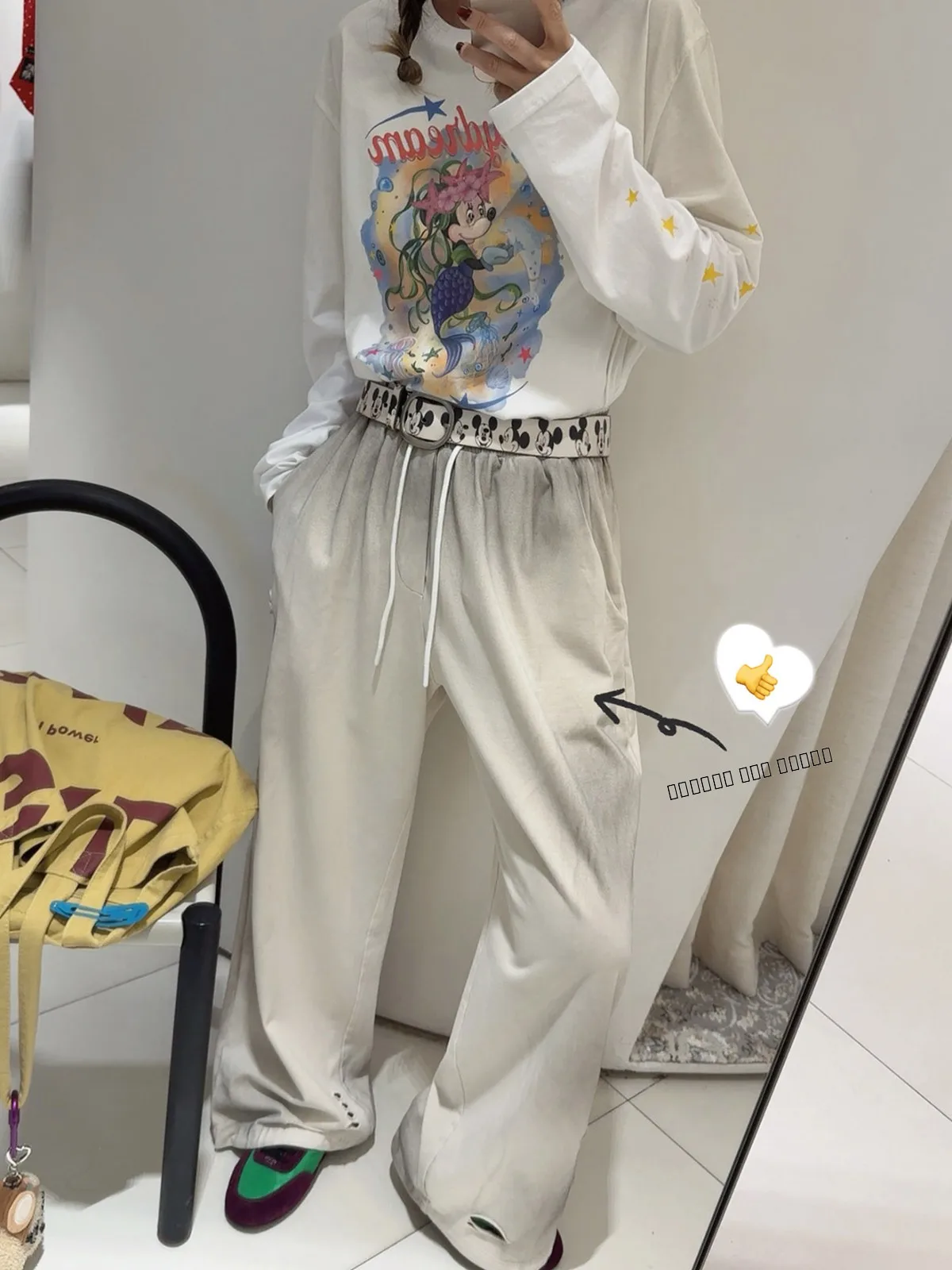 

Брюки женские широкие Selala Guoimtio, повседневные, хлопковые, с отверстиями для шнурка, новинка ранней осени