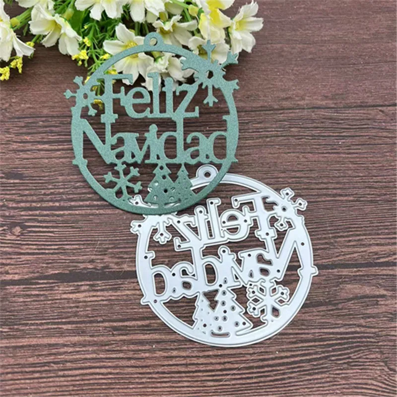 Spanish Words Feliz Navidad background Metal Cutting Dies Stencils For DIY Scrapbooking Decorative Embossing Handcraft Template